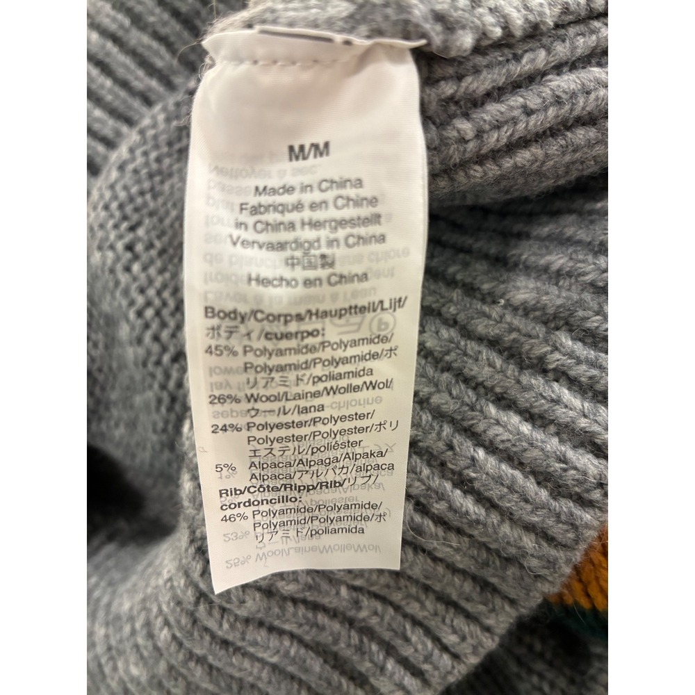 Madewell Womens Gray Striped Crewneck Wool Alpaca Blend Sweater Size Medium - Picture 4 of 4